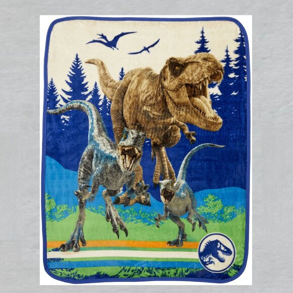 Jurassic World Kids Silky Soft Plush Throw Blanket measures 40 x 50 inches - Picture 1 of 1